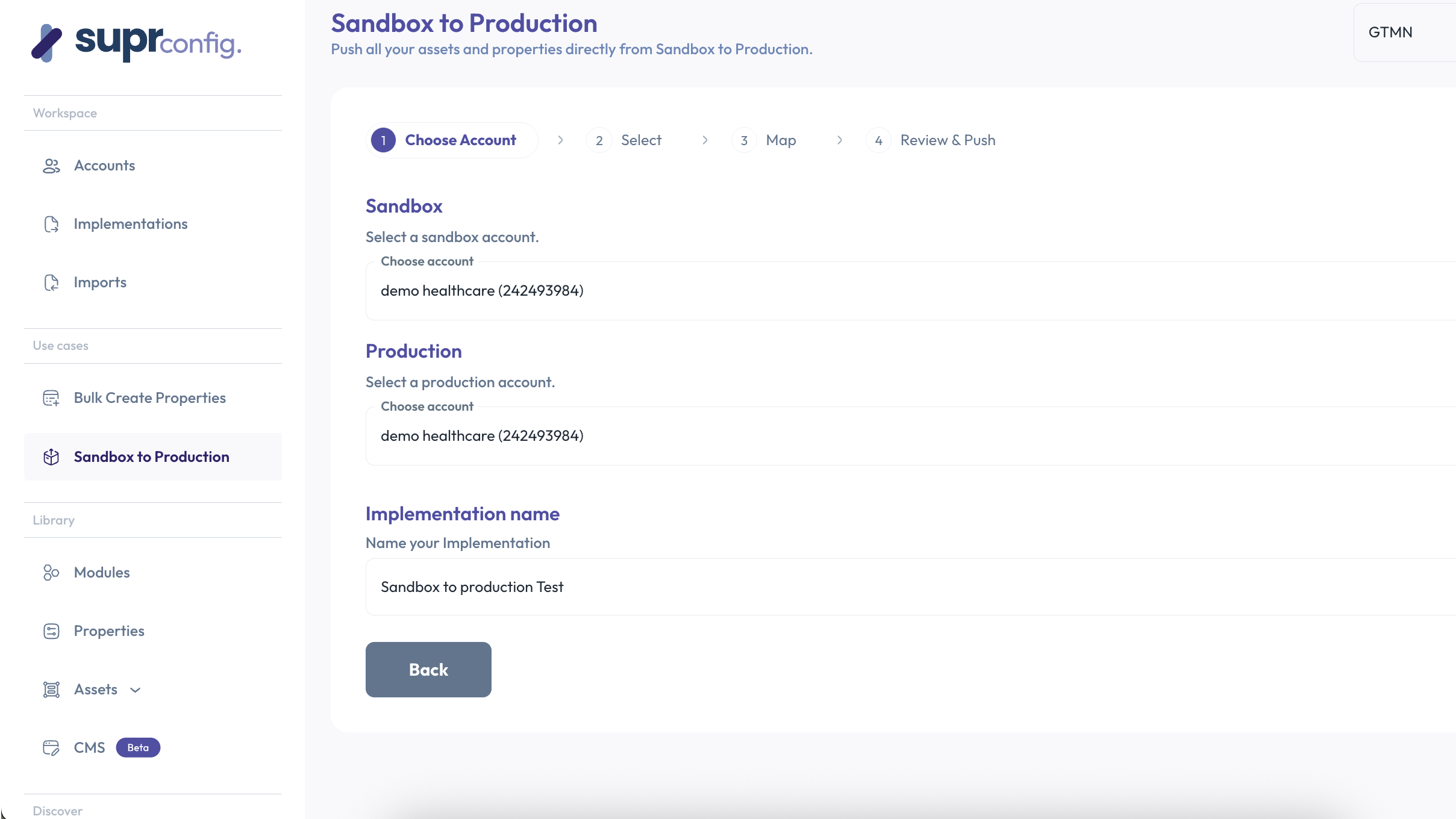Sandbox to Production